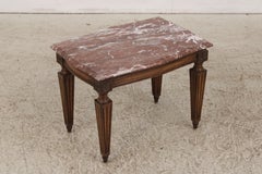 Pair Vintage Italian Neoclassical Marble Top Occasional Tables