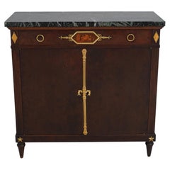 Antique 19th Century French Empire Mahogany & Marble Top Server Commode, c. 1860