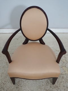 Pair Of BAKER Barbara Barry Mahogany Medallion Back Armchairs