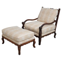 GUY CHADDOCK Country French Zebra Print Chair & Ottoman