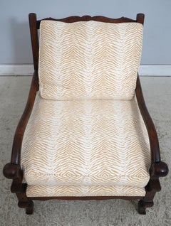 GUY CHADDOCK Country French Zebra Print Chair & Ottoman