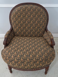CENTURY French Louis XVI Style Bergere Chair & Ottoman