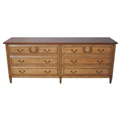 Nancy Corzine Neoclassical Dresser, Faux Burl Walnut, Italian Style