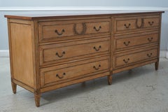 Nancy Corzine Neoclassical Dresser, Faux Burl Walnut, Italian Style