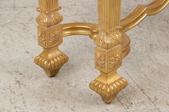 Rococo Style Gilt & Gold Marble Top Console Table