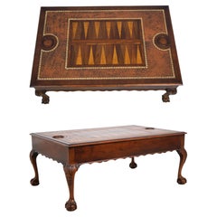 TROSBY English Inlaid Leather Top Coffee Table