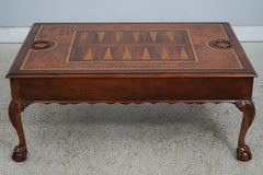 TROSBY English Inlaid Leather Top Coffee Table