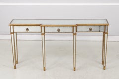 JOHN RICHARD Mirrored 3 Drawer Hollywood Regency Console