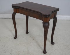Vintage Georgian Game Table by Schmeig & Kotzian, Burl Walnut, 1930s