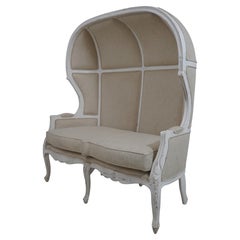 Louis XV Style Hooded Throne 2 Seat Porter Settee