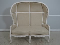 Louis XV Style Hooded Throne 2 Seat Porter Settee