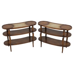 Pair Of BAKER Three-Tier Leather Top Stands