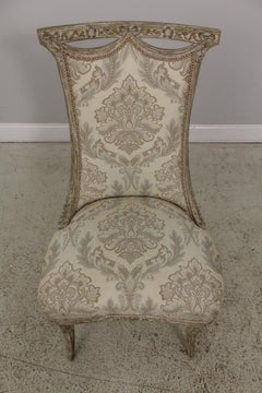 Pair French Regency Paint Decorated Fireside Chairs