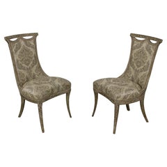 Pair French Regency Paint Decorated Fireside Chairs