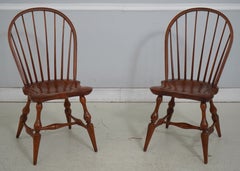Set of Four Bow-Back Windsor Dining Chairs, Mixed Wood, Circa 1990