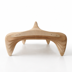Sculptural Double Bench Made of Birch Plywood, Contemporary Italian Design