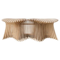 Sculptural Console Table in Natural Birch, Contemporary Design, Italy