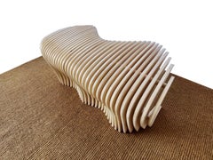 Sculptural Console Table in Natural Birch, Contemporary Design, Italy