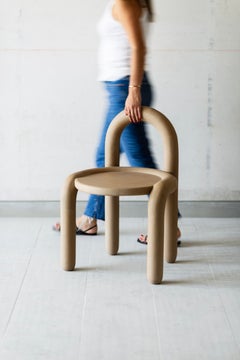 Sculptural NUDO 01 Chair by En Bruto, Minimalist Wood Design