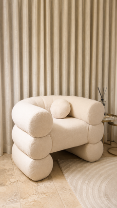 CONCENTRICO 01 Sculptural Lounge Chair in Textured Upholstery by En Bruto
