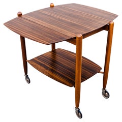 Vintage 1950s British Mid Century Modern Expandable Bar Cart by Vanson