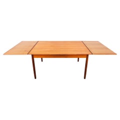 Restored 1960s Danish Modern Teak Draw Leaf Dining Table for 10 Guests