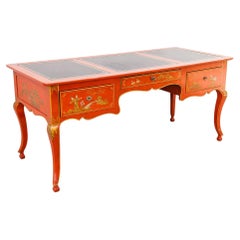 Vintage French Regency Chinoiserie Writing Desk by Baker, 1980s