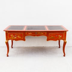 Vintage French Regency Chinoiserie Writing Desk by Baker, 1980s
