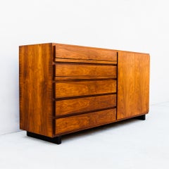 Restored 1950s Walnut Sideboard by Widdicomb, American Mid Century Modern