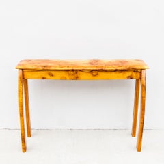 Vintage Studio Crafted Burl Maple Postmodern Console or Entry Table