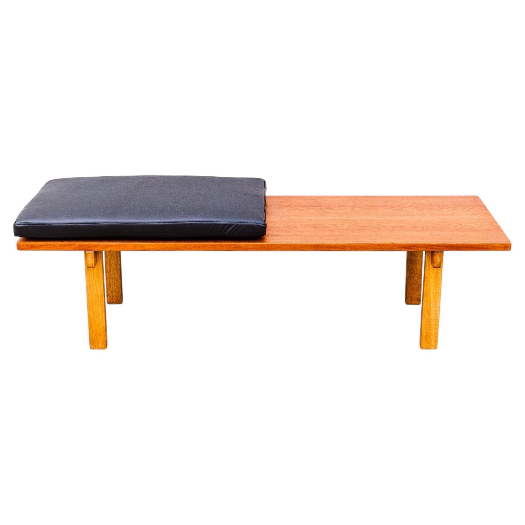 Studio Crafted Teak & Oak 1960s Danish Modern Bench or Coffee Table For Sale