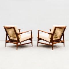Vintage Danish "Spear" Lounge Chairs in Teak & Leather by Kofod-Larsen for Selig