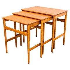 Original Hans Wegner Teak & Oak Danish Mid Century Modern Nesting Tables