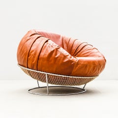 Percival Lafer MP-87 Lounge Chair in Cognac Leather, 1970s Brazilian Mid Century