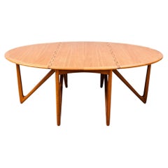 Restored Biomorphic Drop Leaf Teak Dining Table by Niels Koefoed, Denmark 1970s