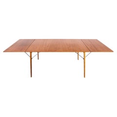 Rare 1950s Danish Modern Teak & Oak Dining Table by Borge Mogensen, Model 162