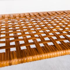 Restored Teak & Cane Side Table / Nightstand by Haslev, Denmark 1960s