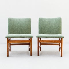 Borge Mogenson Model 231 Oak Slipper Chairs by Fredericia, Denmark 1960s
