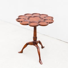 Vintage Isle of Man Solid Mahogany Tilt-Top Tripod Supper Table c. 1930s