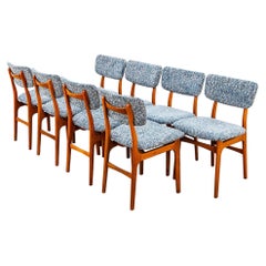 Sillas de comedor de teca maciza de estilo «Mid Century Modern» danés de los años 60, restauradas