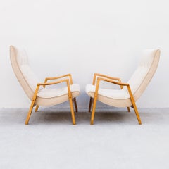 Vintage Mid Century Milo Baughman Scoop Chairs in Alcantara Suede