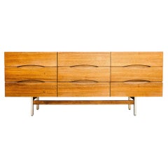 Restored Mid Century Modern Nine Drawer Lowboy Dresser by American of Martinsvil