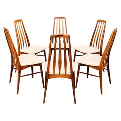 Restored Danish Mid Century Modern Rosewood "Eva" Dining Chairs by Niels Koefoed