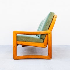 Sofá de tres plazas de teca maciza, restaurado, de estilo «Mid Century Modern» escandinavo