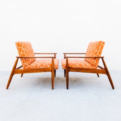 American Studiocraft 1960s Mid Century Modern Sculptural Oak Lounge Chairs