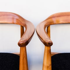 Restored Danish Modern Round Back Armchairs by Illum Wikkelso for Niels Eilersen