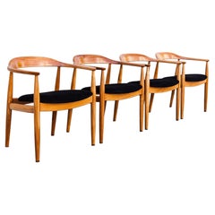 Restored Danish Modern Round Back Armchairs by Illum Wikkelso for Niels Eilersen