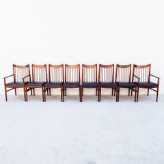 Vintage Arne Vodder Model 422 Rosewood & Leather Danish Modern Dining Chairs