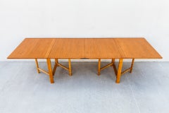 Signed Bruno Mathsson "Maria" Folding Flap Teak Expandable Dining Table, 1960s