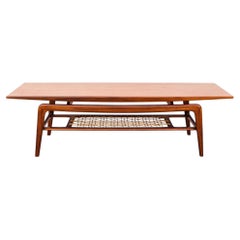 Sculptural Danish Modern Floating Top Teak Coffee Table by Arne Hovmand Olsen